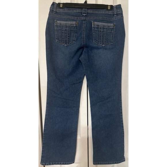 Cato Premium Bootcut Denim Jeans Mid Rise Women's 10P (32X30) Cotton Blend - Picture 2 of 13